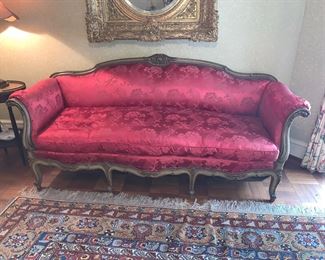 Antique Louis XV Style upholstered sofa in excellent condition