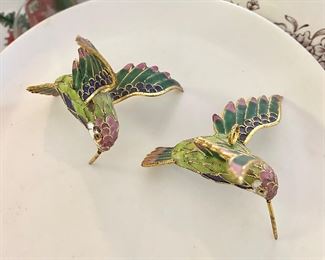 Cloisonne Articulated Hummingbird Christmas Ornaments.