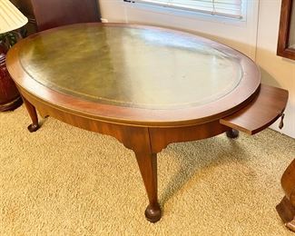 MCM Leather Top Coffee Table