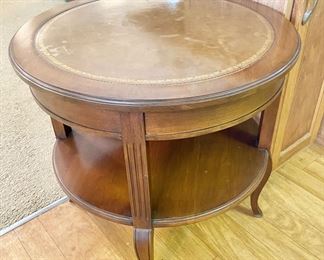 MCM Leather Top Side Tables (pair).