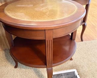 MCM Leather Top Side Tables
