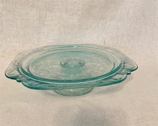 Depression Glass Cake Plate