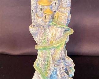 The 1988 Enchanted Kingdoms by John Hopkins. The Fairy Godmother's Castle. Hand cast in hydrostone, hand painted. Sierra Madre, CA