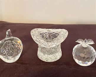 Crystal Fruit Figurines - Cutglass Hat Toothpick Holder