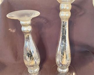 Mercury Glass Gold/Silver Candle Holders