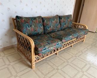 vintage Ficks Reed rattan sofa