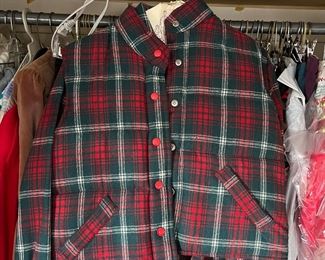 vintage insulated plaid vest and matching shirt