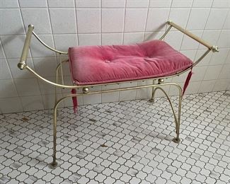 vintage brass bench