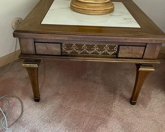 marble inlay end tables