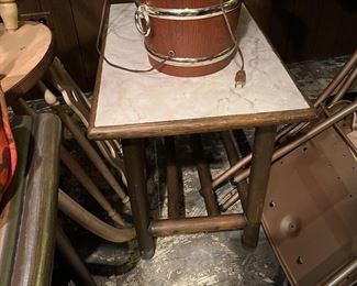 large set of 1970s vintage rattan sun room furniture - chairs, ottomans, sofas, tables