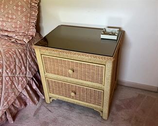 wicker bedroom set - includes 2 dressers, nightstands, standing mirror
