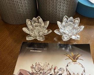 Swarovski candleholders, new in box 