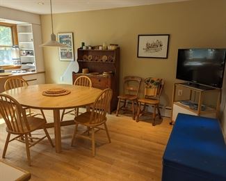 Vintage Large Blue Cedar Chest, Expandable dining table and chairs, hutch