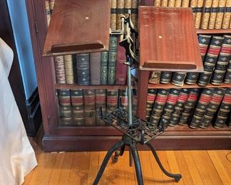 Antique Walnut Dictionary Stand, Antique Books