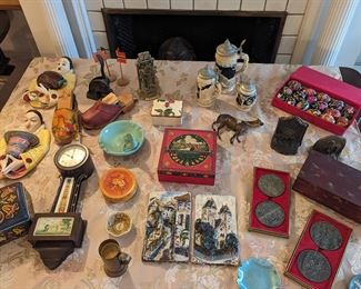 Sarreguemines, Bergen Pottery, Tony Sarg, German Steins, Coasters from Norway, Bookends