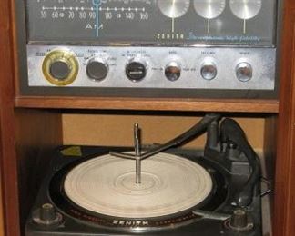 Large Teak Cabinet with Zenith Stereo 
