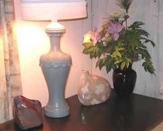 Art Pottery and Table Lamp