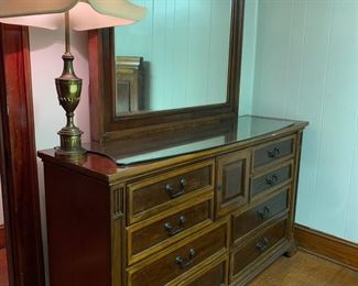 Hardwood dresser with mirror (lamp already sold)