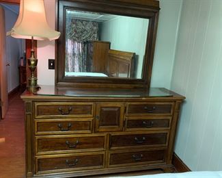 Hardwood dresser to match bed set.