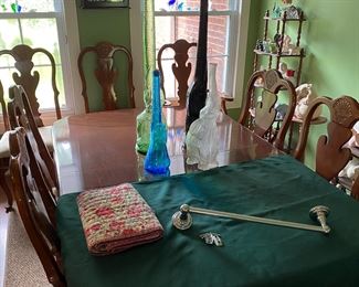 Dining room table with 8 chairs.