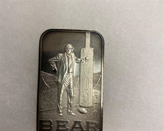 Rare Madison Bear Bryant silver bar.