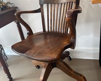 Vintage solid wood office chair 