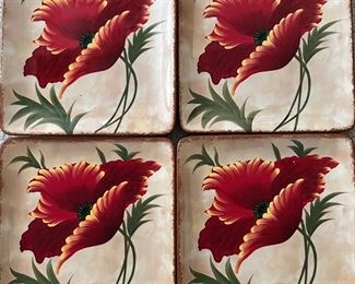 Pier 1 Imports Poppy Plates Set/4