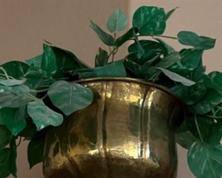 Silk Plant in Brass Pot