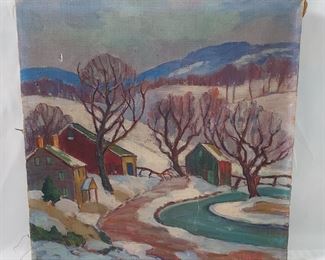 Fern Coppedge Oil painting on canvas winter scene