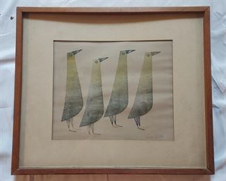 Charles William Smith Gouache on paper of birds