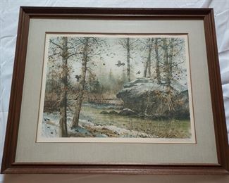 David Hagerbaumer pheasant winter print signed and #