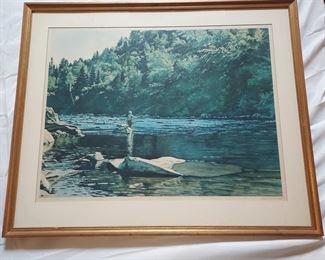 Henry McDaniel fly fishing print signed