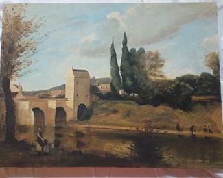 John Weare Oil on canvas Europeans river scene