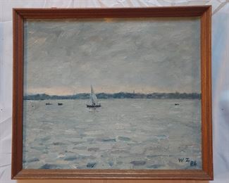 W Z 86 oil on canvas seascape