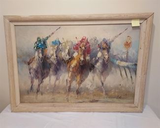 Anthony Vecchio modern horse racing oil painting