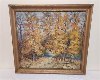 Arrie Elizabeth Plummer oil on canvas Autumn scene
