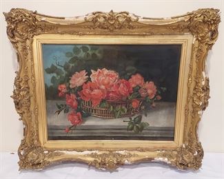 Louis Rondel floral still life oil painting