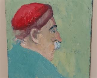 Deborah Dorfman oil on board Rabbi Howard Cohen