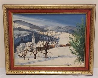 Willson oil on board ella guillit church winter