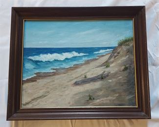 William Subers Oil on board of seascape Nauset Beach Cape Cod