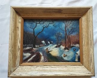 J Soben oil on paper winter road