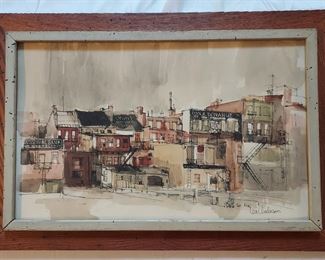 Lea Bunny Anderson watercolor of schenectady ny 1961