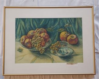 Alejandro Bollee Still Life pastel of fruit