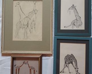 Witcomb, Wulfing , K Denison , Monogram MB 4 drawing of giraffes