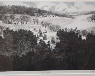 Larry Webster Etching Winters patterns Signed and #