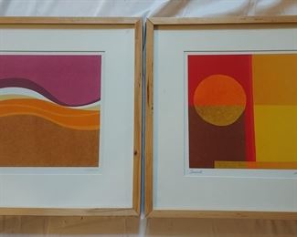 Amaina Pair of IKEA Lithographs Sunset Sands