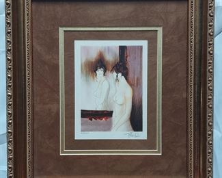 Franck L. Lithograph of nude woman signed and #