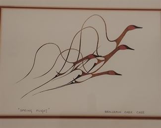 Benjamin Chee Chee lithogrAPH PRINT OF GUESS Spring flight