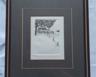Mary Griep, etching, le range de la butte signed and Numbered