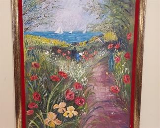 INTERCRAFT INDUSTRIES CORP CALIFORNIA BOUQUET oil painting on board